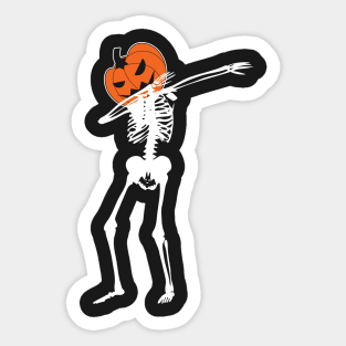 Dab Pumpkin Head Skeleton Sticker